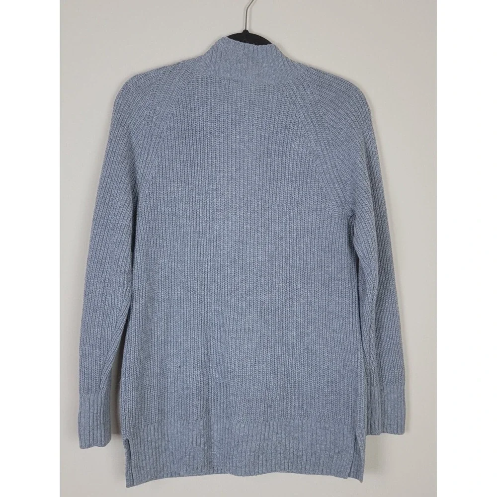 BP Deep V-Neck Ribbed Knit Tunic Sweater Womens XS Grey Long‎ Sleeve Pullover